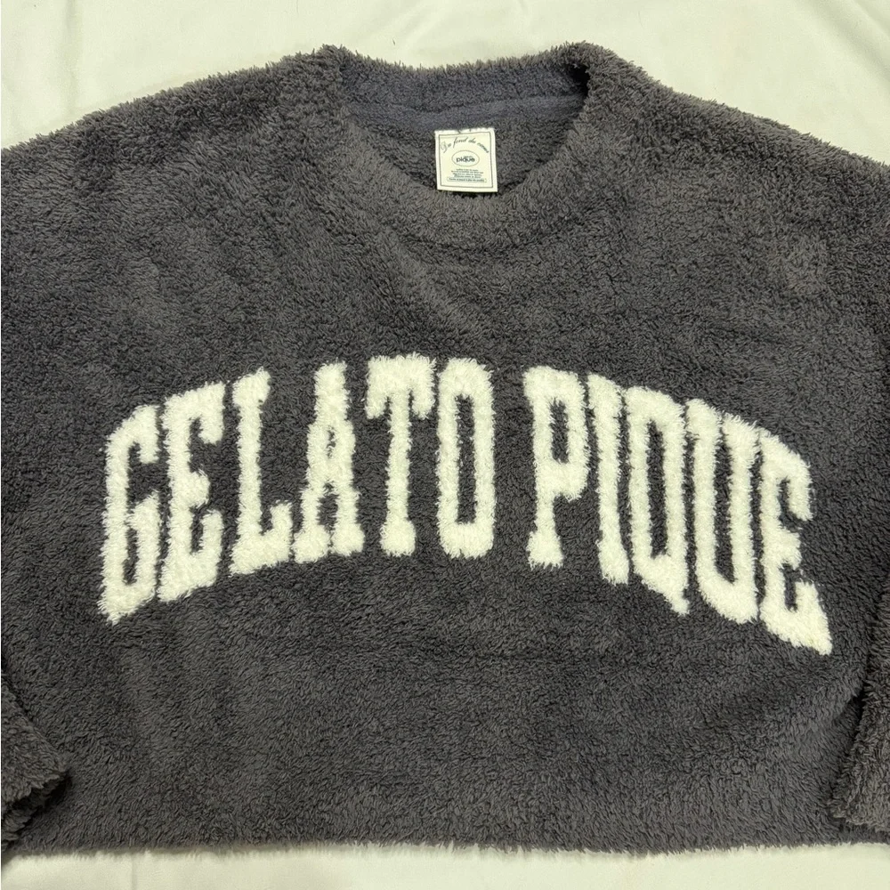 Japan Gelato Pique Gray Fuzzy Sweater